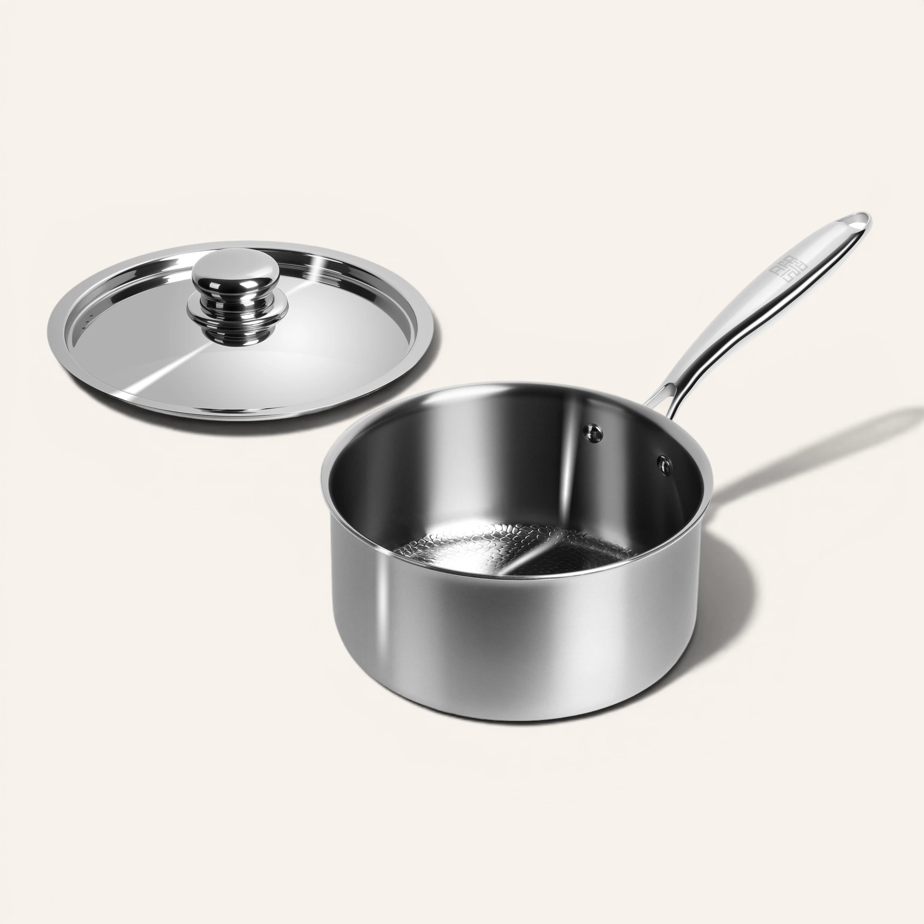 Titanium Hammered Saucepan With Lid | 2-Qt