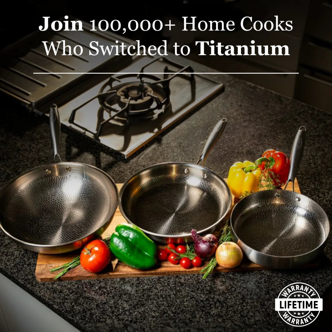 Titanium Hammered Pan Pro Small With Lid