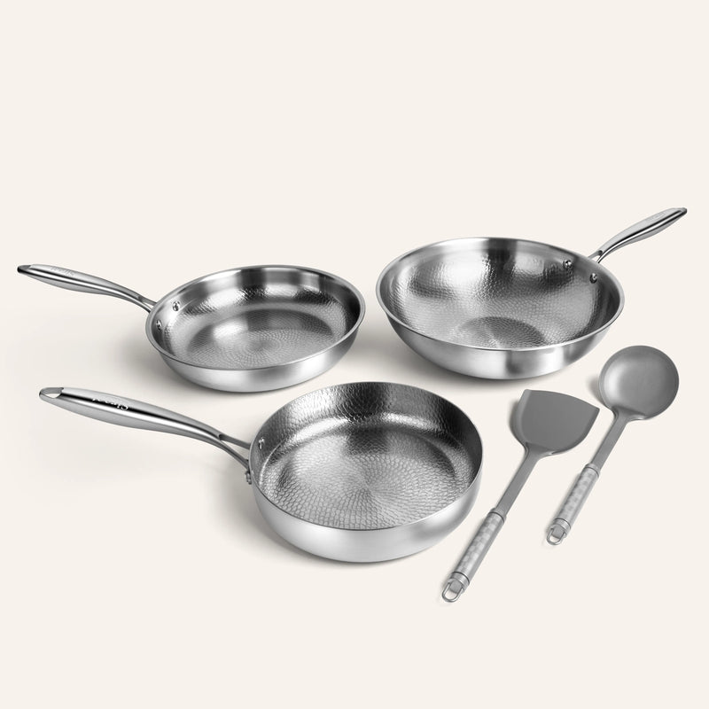 Titanium Hammered Cookware Set Pro