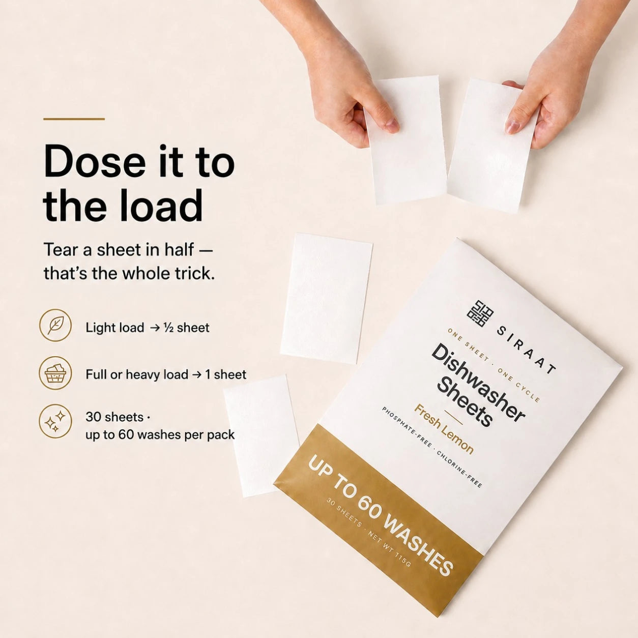 Dishwashing Detergent Sheets | Fresh Lemon
