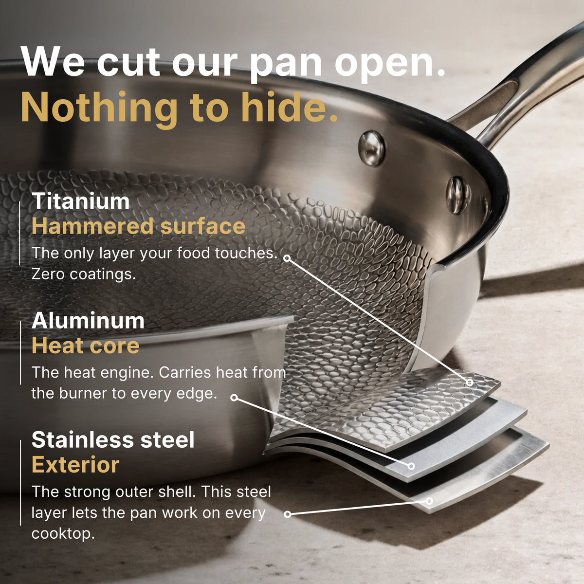Titanium Hammered Pan Pro Standard
