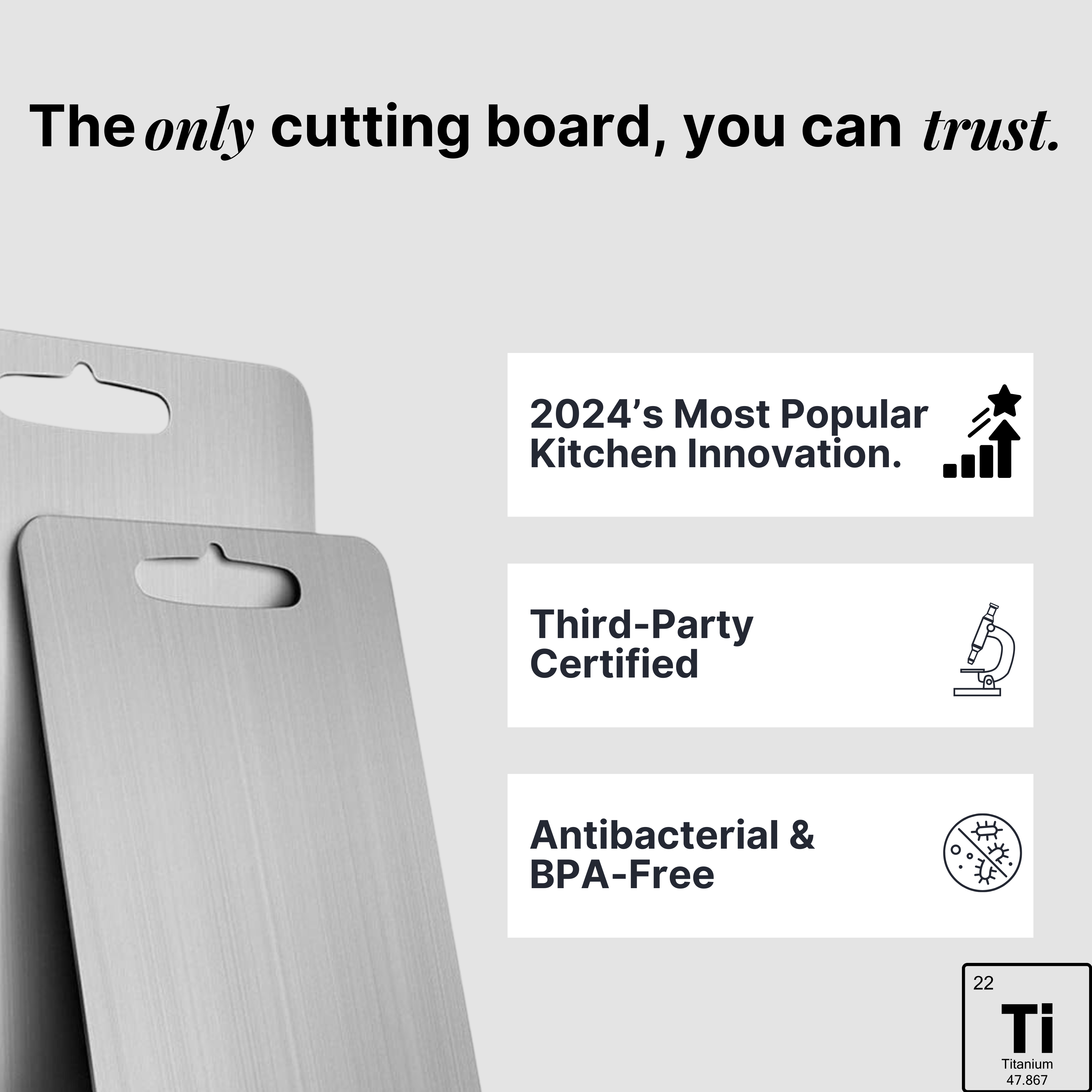 Siraat Pure Titanium Cutting Board