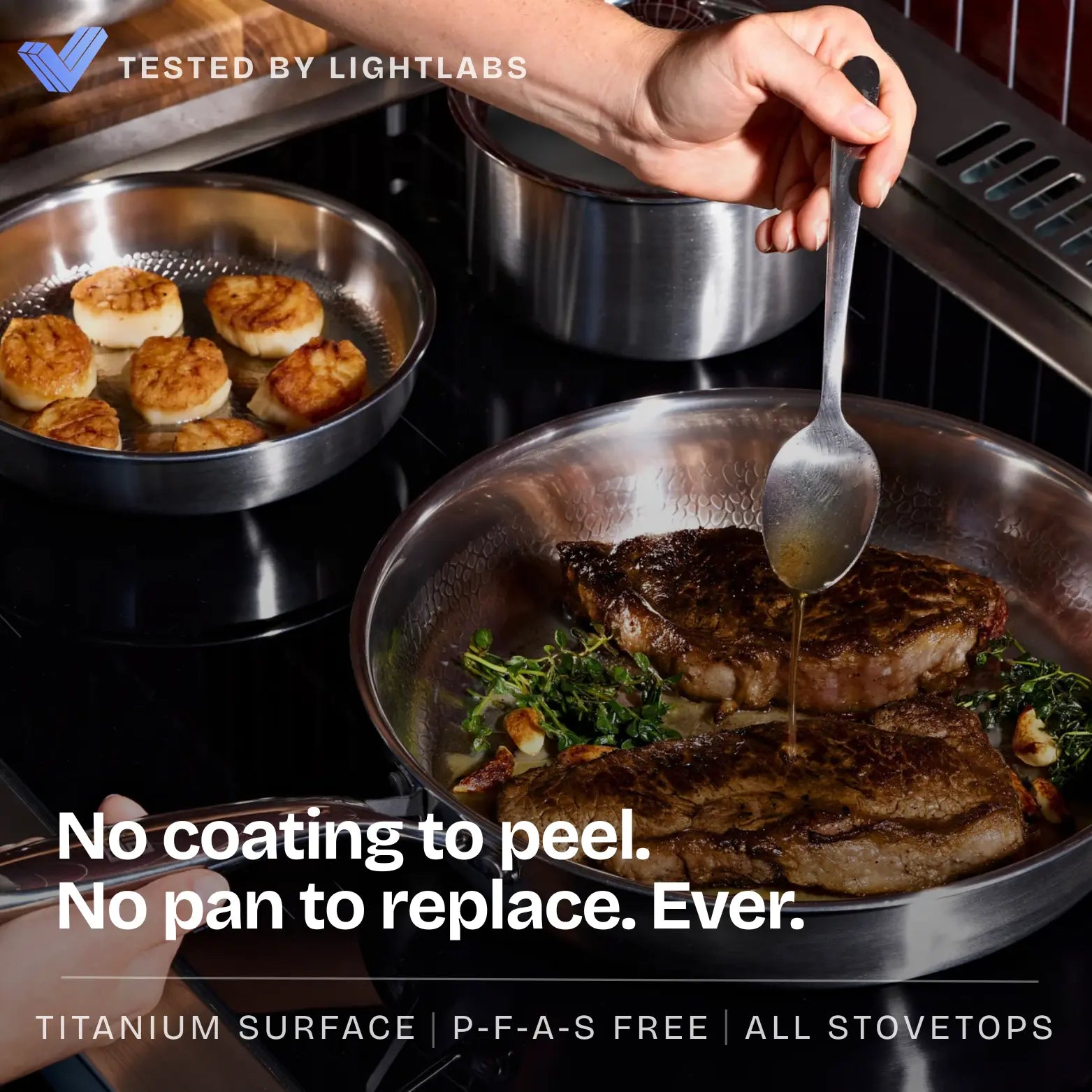 Titanium Hammered Pan Pro Large