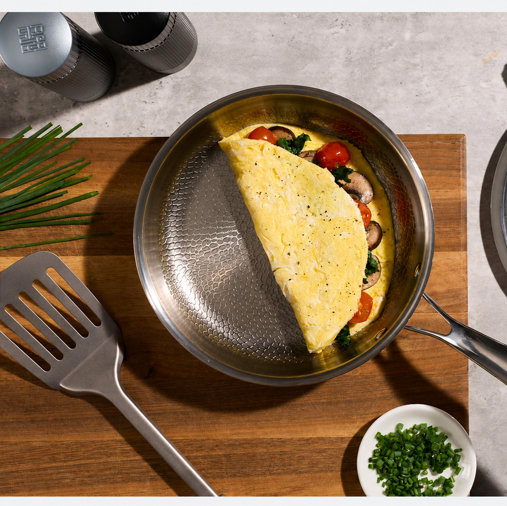 Cooking with less oil in a Siraat Hammered Pan Pro