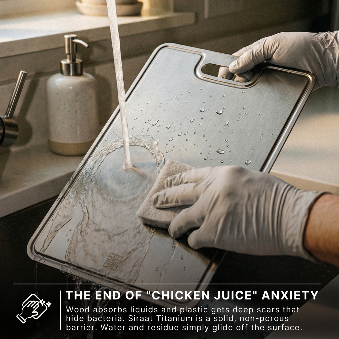 Anti-Microbial Titanium (Grade 1) Prep Board