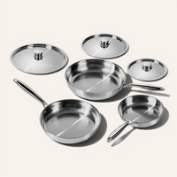 Titanium Hammered Pan Set With Lids | 6-Pcs