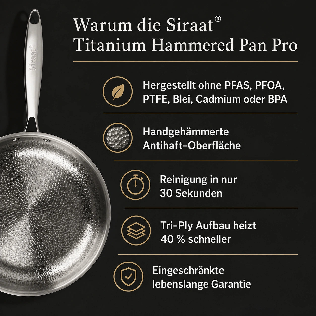 Titanium Hammered Pan Pro Standard